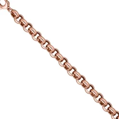 10,3mm Armband Erbsarmband Armkette aus 925 Silber in Rotgold vergoldet, 21cm