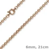 6mm Armband Erbskette aus 585 Gold Rotgold Armschmuck Armkette Goldarmband, 21cm