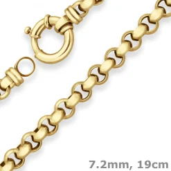 7,2mm Armband Erbskette Goldarmband Armschmuck aus 585 Gold Gelbgold 19cm