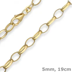 5mm Armband Erbskette Goldarmband Armschmuck aus 333 Gold Gelbgold 19cm