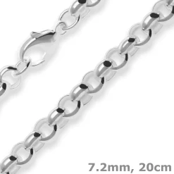 7,2mm Armband Erbskette Silberarmband Armschmuck aus 925 Silber 20cm