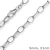 5mm Armband Erbskette Silberarmband Armschmuck aus 925 Silber rhodiniert 21cm