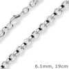 6,1mm Armband Erbskette Silberarmband Armschmuck aus 925 Silber 19cm