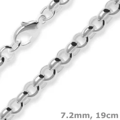 7,2mm Armband Erbskette Silberarmband Armschmuck aus 925 Silber 19cm