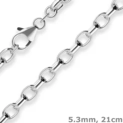 5,3mm Armband Erbskette Silberarmband Armschmuck aus 925 Silber 21cm