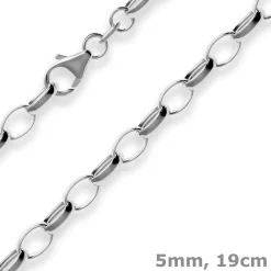 5mm Armband Erbskette Silberarmband Armschmuck aus 925 Silber rhodiniert 19cm