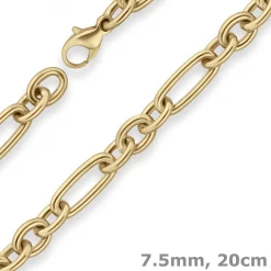7,5mm Armband Fantasiekette Armschmuck aus 585 Gold Gelbgold 20cm