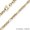 3,4mm Armband Fantasiekette Goldarmband Armschmuck aus 375 Gold Gelbgold 19cm