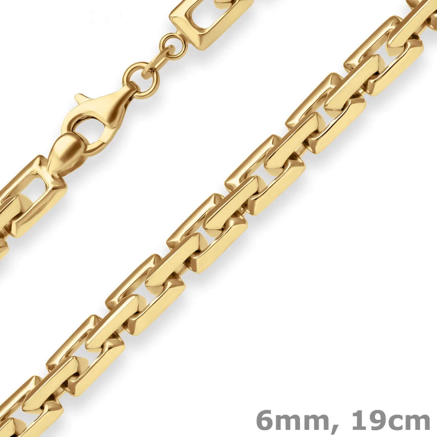 6mm Armband Fantasiekette Goldarmband Armschmuck aus 585 Gold Gelbgold 19cm