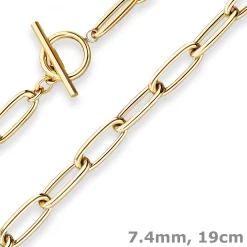 7,4mm Armband Fantasiekette Goldarmband Armschmuck aus 585 Gold Gelbgold 19cm