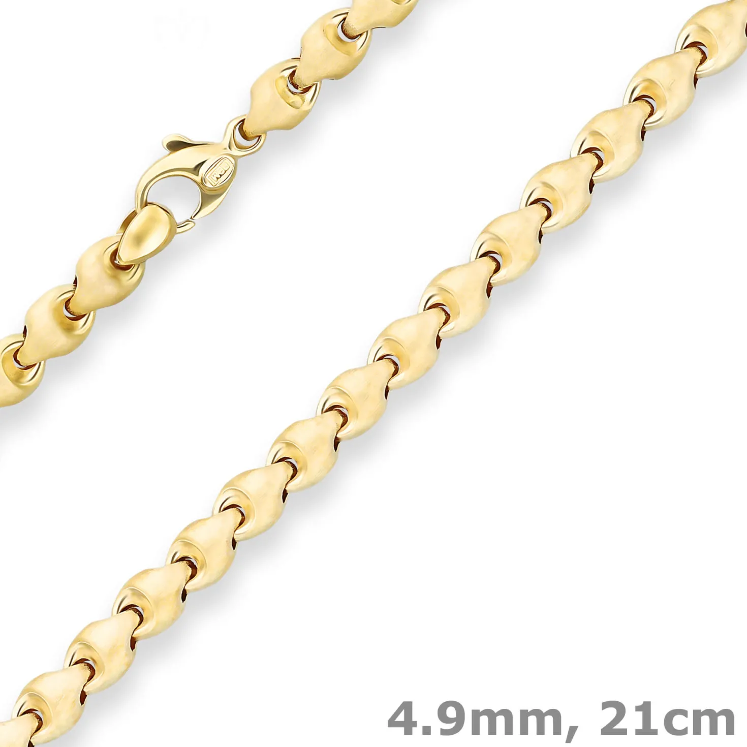 4,9mm Armband Fantasiekette Goldarmband Armschmuck aus 585 Gold Gelbgold 21cm