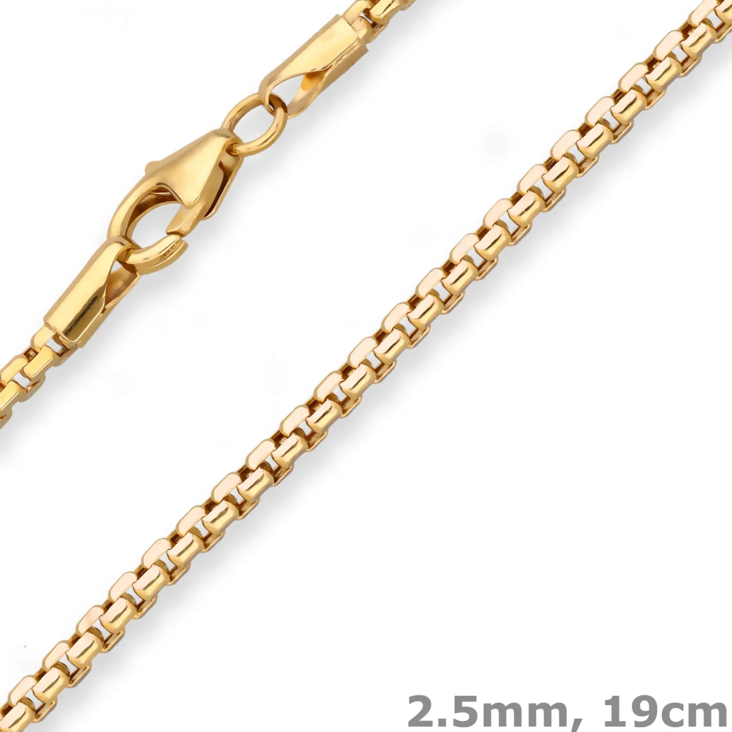 2,5mm Armband Fantasiekette Goldarmband Armschmuck aus 585 Gold gelb/weiß 19cm