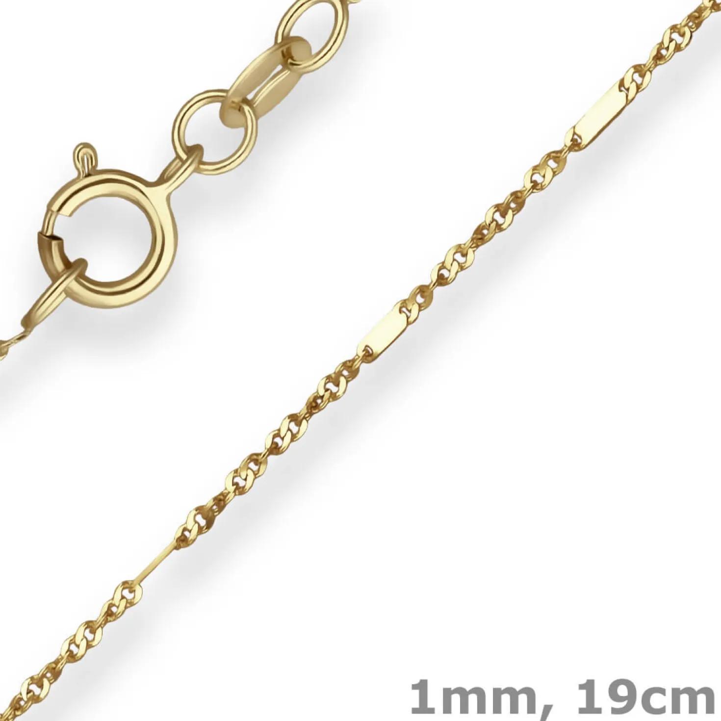 1mm Armband Fantasiekette Goldarmband Armschmuck aus 585 Gold Gelbgold 19cm