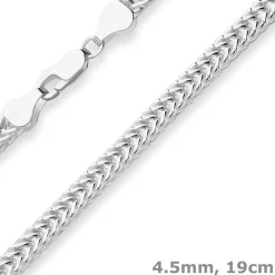 4,5mm Armband Fantasiekette Silberarmband Armschmuck aus 925 Silber 19cm