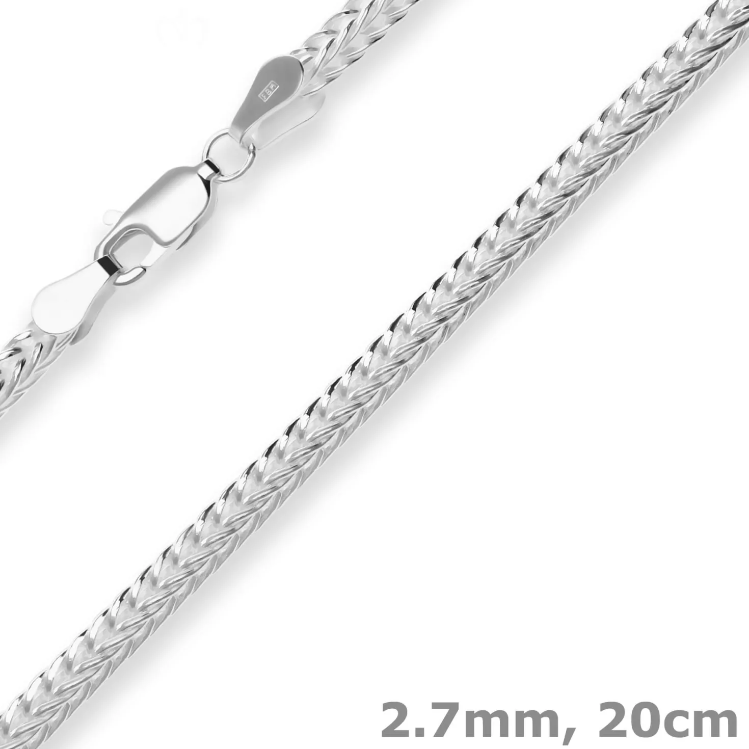 2,7mm Armband Fantasiekette Silberarmband Armschmuck aus 925 Silber 20cm