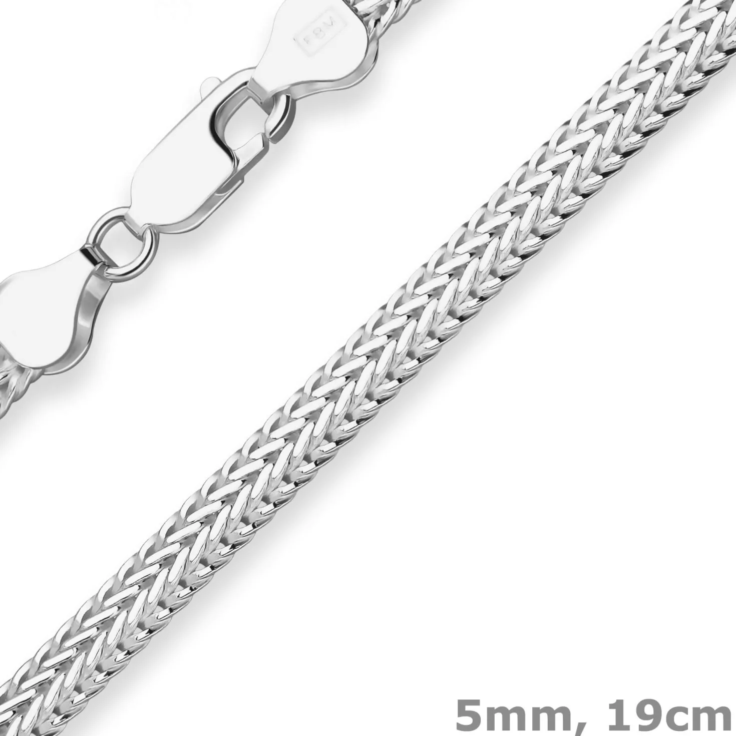 5mm Armband Fantasiekette Silberarmband Armschmuck aus 925 Silber 19cm
