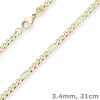 3,4mm Armband Figarokette diamantiert Armschmuck aus 333 Gold Gelbgold 21cm