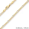 2,8mm Armband Figarokette diamantiert Armschmuck aus 750 Gold Gelbgold 19cm