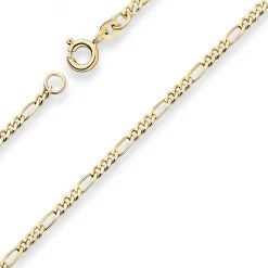 2,2mm Armband Figarokette diamantiert Armschmuck aus 585 Gold Gelbgold 18cm