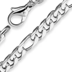 7,7mm Armband Figarokette diamantiert Armschmuck aus 925 Silber rhodiniert 22cm