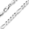 5,7mm Armband Figarokette diamantiert Armschmuck aus 925 Silber 23cm