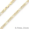 5,7mm Armband Figarokette Goldarmband Armschmuck aus 750 Gold Gelbgold 21cm