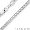 4,3mm Armband Fuchsschwanzkette Silberarmband Armschmuck aus 925 Silber 21cm
