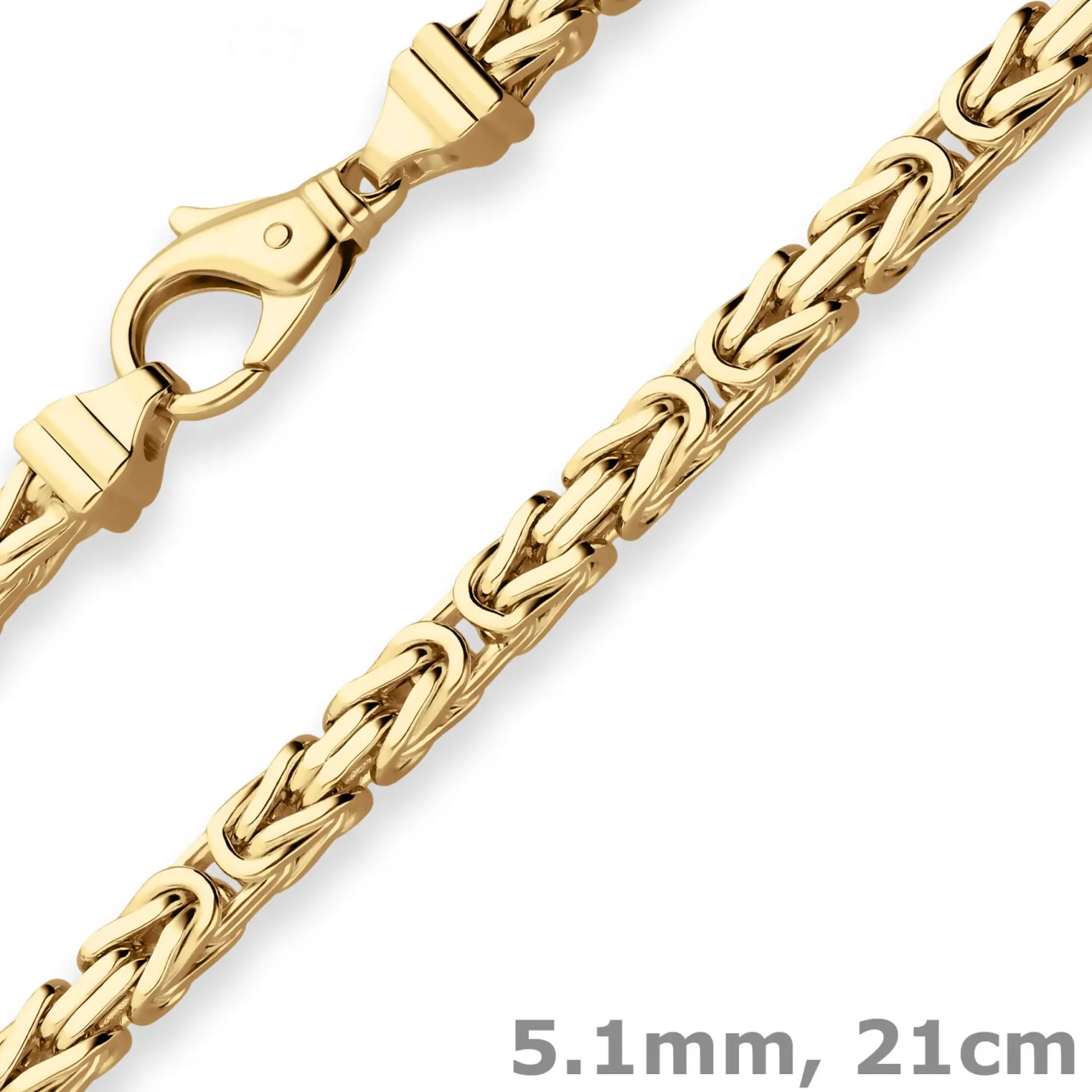 5,1mm Armband Königskette Armschmuck aus 585 Gold Gelbgold 21cm