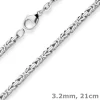 3,2mm Armband Königskette Armschmuck aus 925 Silber rhodiniert 21cm
