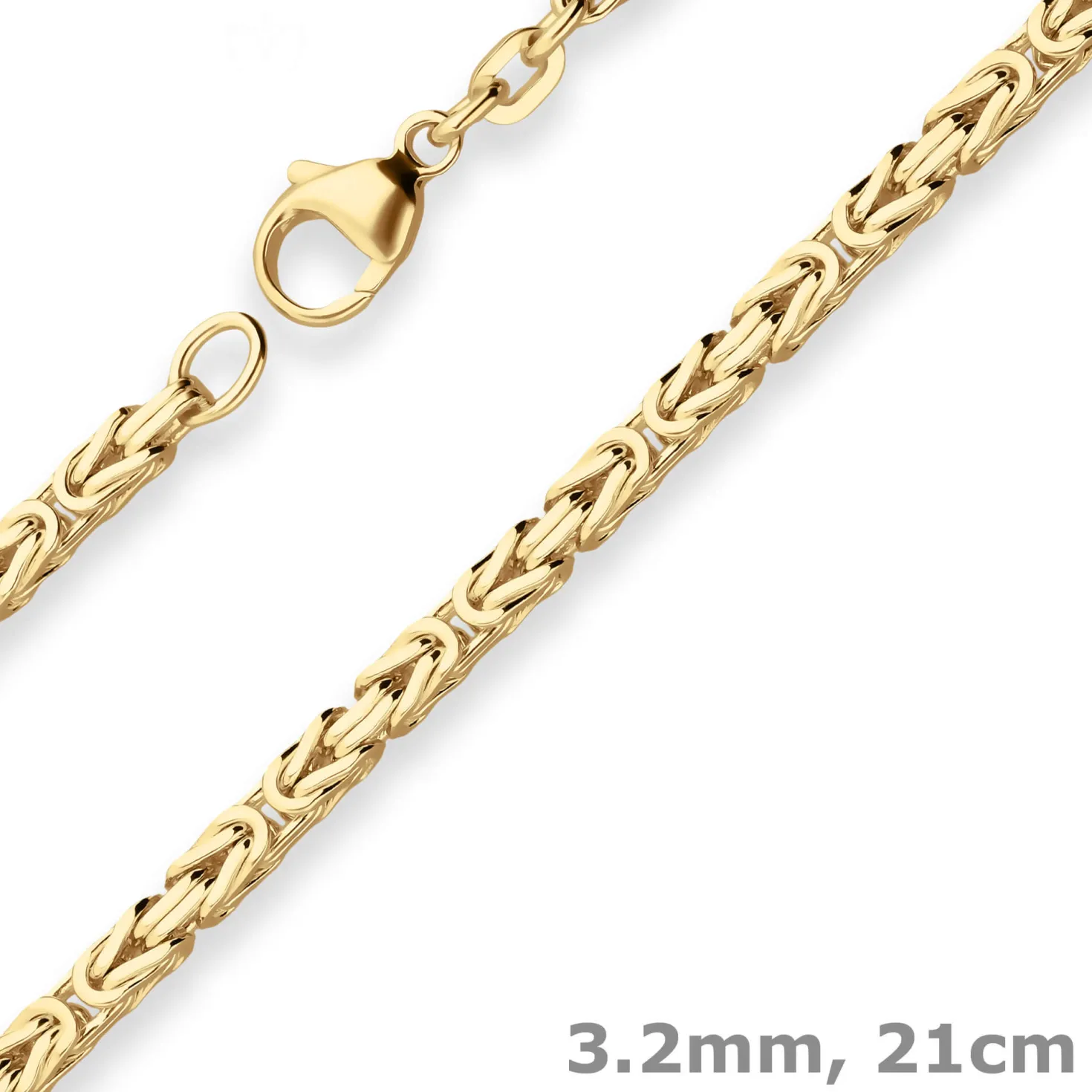 3,2mm Armband Königskette Goldarmband Armschmuck aus 585 Gold Gelbgold 21cm