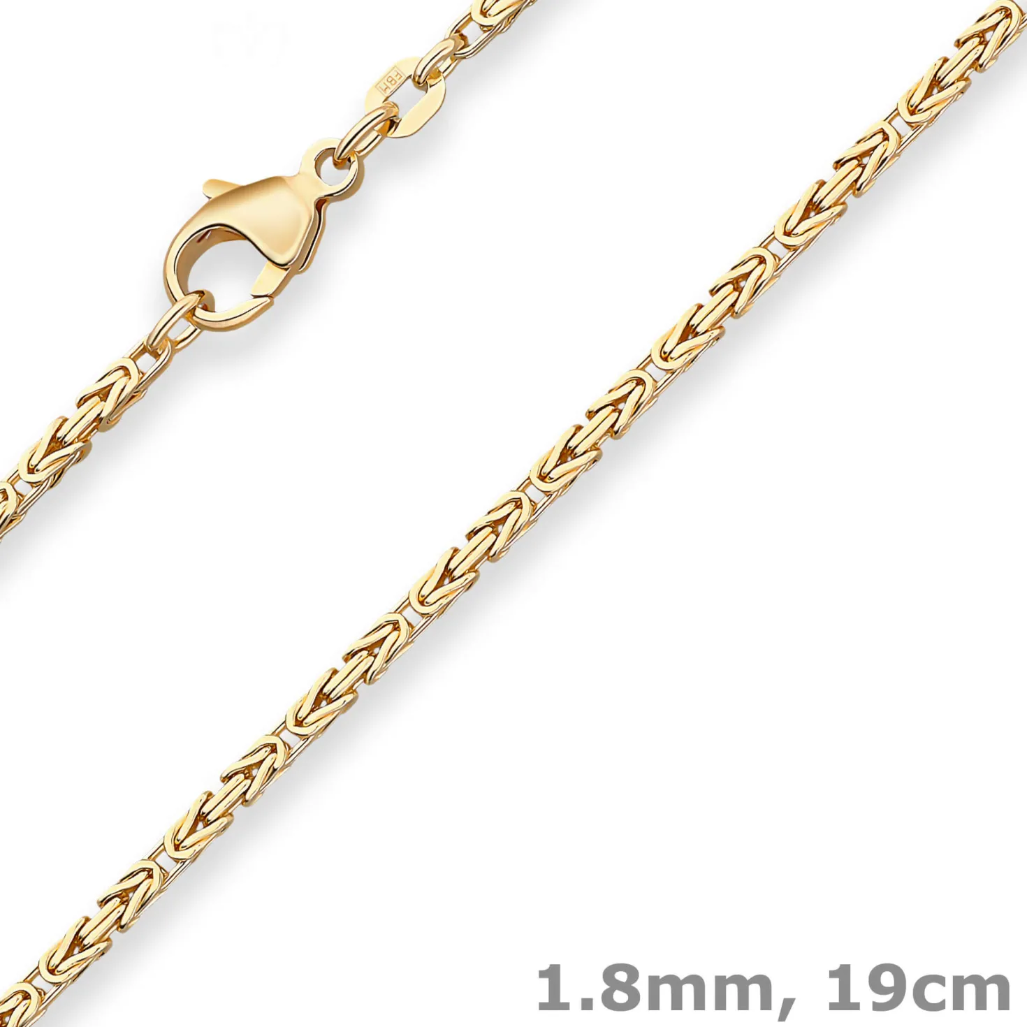 1,8mm Armband Königskette Goldarmband Armschmuck aus 585 Gold Gelbgold 19cm