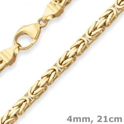 4mm Armband Königskette Goldarmband Armschmuck aus 333 Gold Gelbgold 21cm