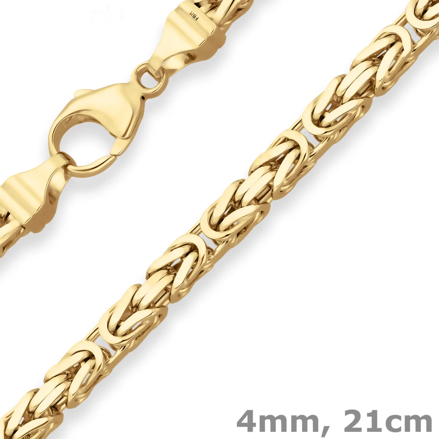 4mm Armband Königskette Goldarmband Armschmuck aus 333 Gold Gelbgold 21cm