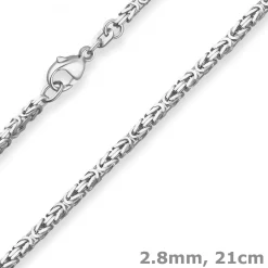 2,8mm Armband Königskette Silberarmband Armschmuck aus 925 Silber 21cm