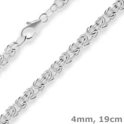 4mm Armband Königskette Silberarmband Armschmuck aus 925 Silber 19cm