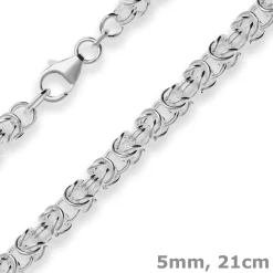 5mm Armband Königskette Silberarmband Armschmuck aus 925 Silber 21cm