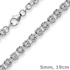 5mm Armband Königskette Silberarmband Armschmuck aus 925 Silber rhodiniert 19cm