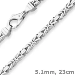 5,1mm Armband Königskette Silberarmband Armschmuck aus 925 Silber 23cm