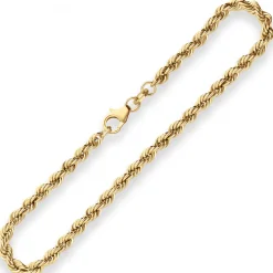 3,3mm Armband Kordelkette hohl Armschmuck aus 333 Gold Gelbgold 21cm