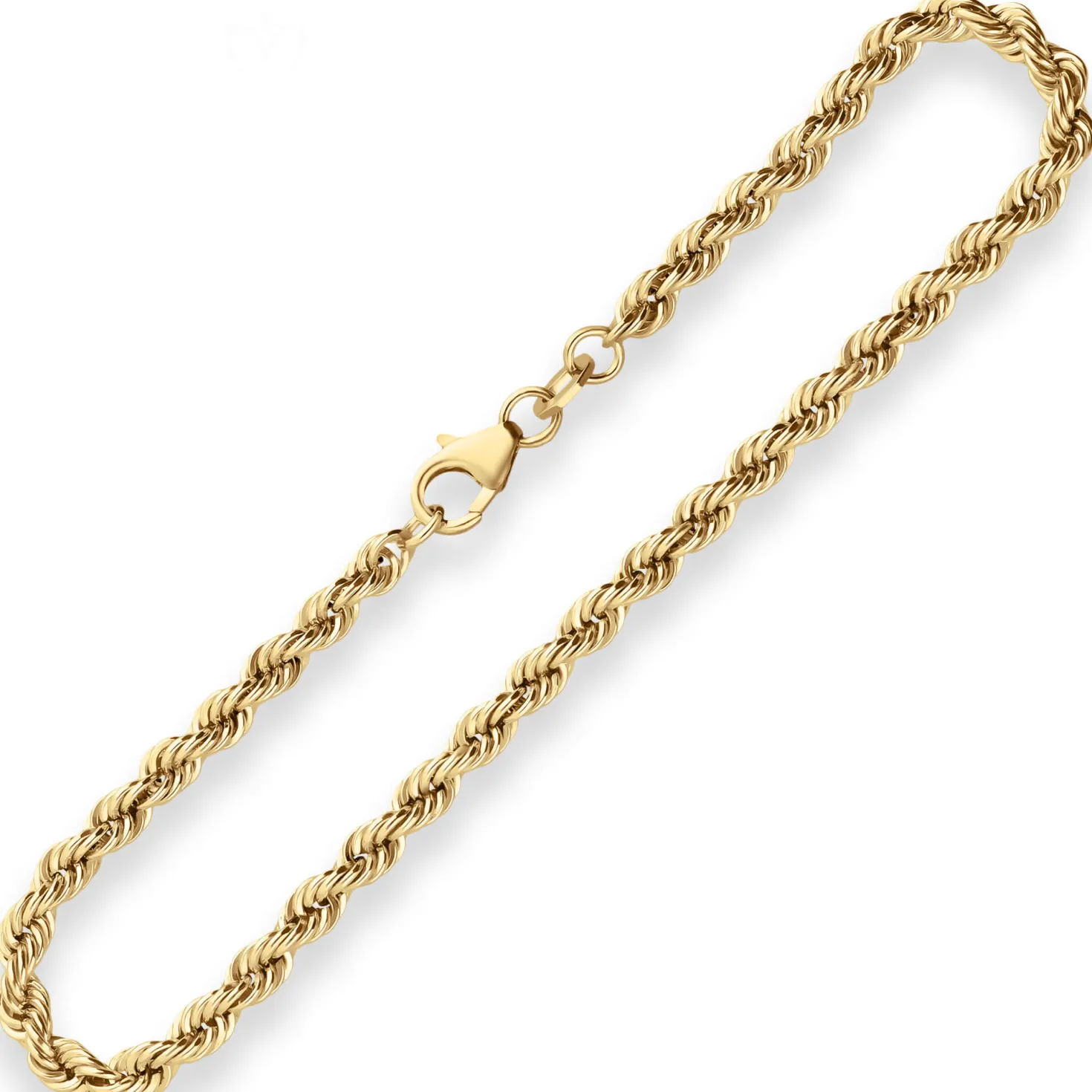 3,3mm Armband Kordelkette hohl Armschmuck aus 333 Gold Gelbgold 21cm