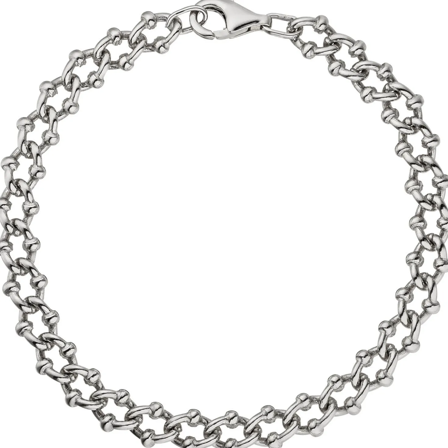 7,3mm Armband Krebskette aus 925 Silber rhodiniert Armschmuck, 21cm