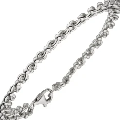 7,3mm Armband Krebskette aus 925 Silber rhodiniert Armschmuck, 21cm