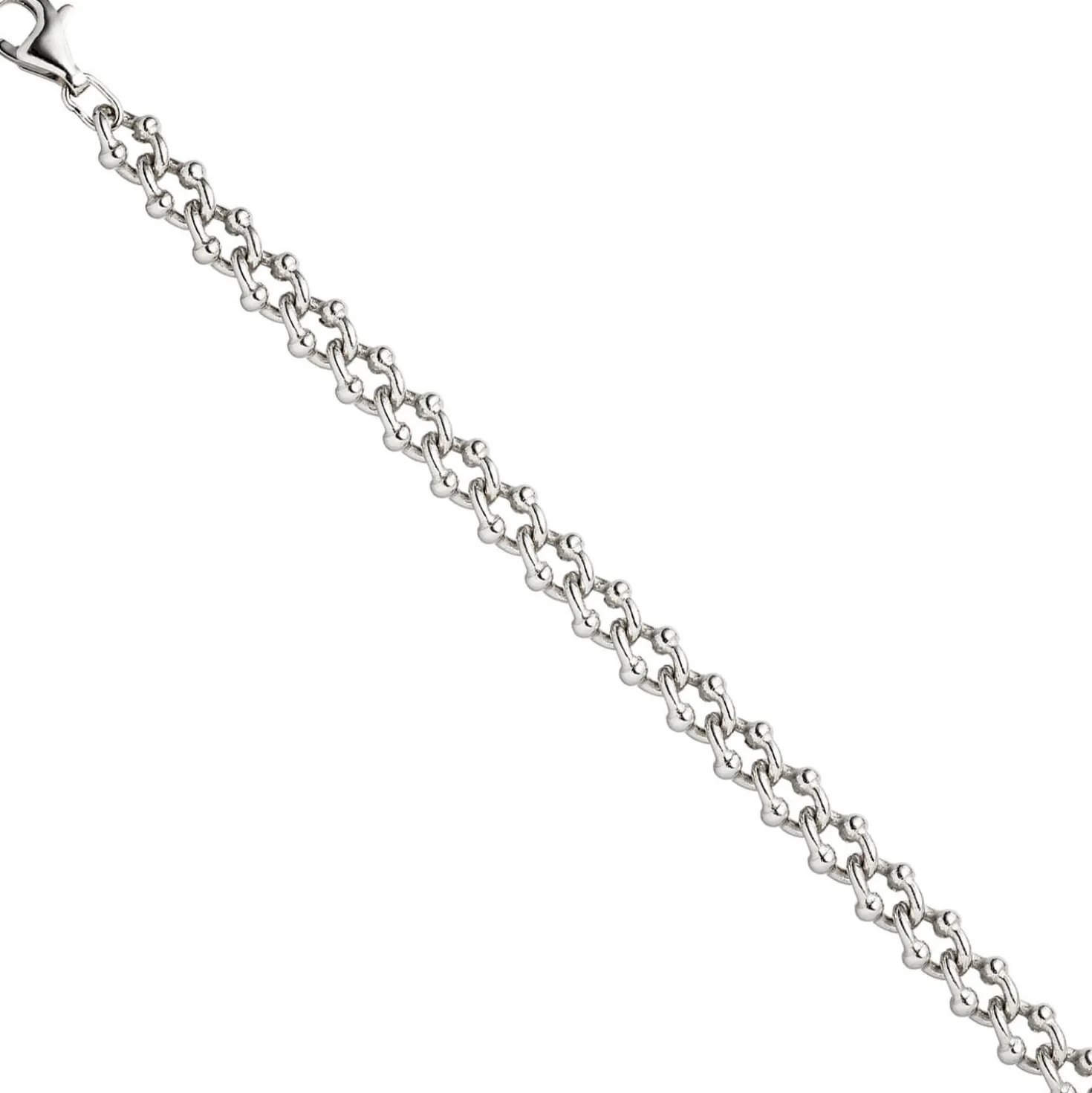 7,3mm Armband Krebskette aus 925 Silber rhodiniert Armschmuck, 21cm