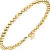 4mm Armband Kugelarmband mit Anhänger Engel 585 Gold Gelbgold, teilmatt, 19cm