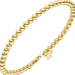 4mm Armband Kugelarmband mit Anhänger Engel 585 Gold Gelbgold, teilmatt, 19cm