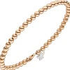 4mm Armband Kugelkette, Anhänger Engel 585 Gold Rotgold Weißgold, teilmatt, 19cm