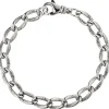 7,3mm Armband Lang-Panzerarmband Panzerkette mit Struktur, 925 Silber, 19cm