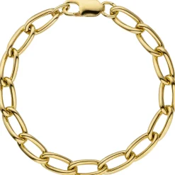 6,9mm Armband Lang-Panzerarmband Panzerkette, 925 Silber gold vergoldet, 19cm