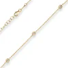 1,2mm Armband mit Zirkonia Ankerkette diamantiert aus 585 Gold Gelbgold 16cm