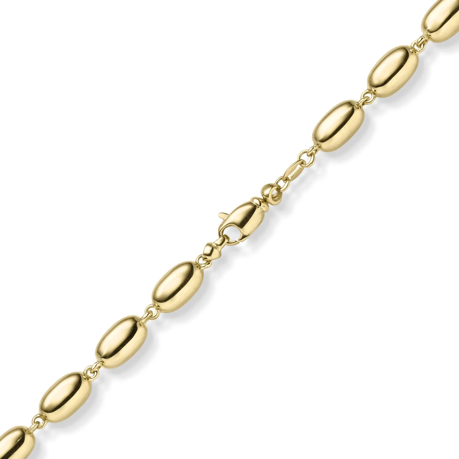 6,5mm Armband Oliven-Kette Armkette aus 585 Gold Gelbgold glänzend 19cm